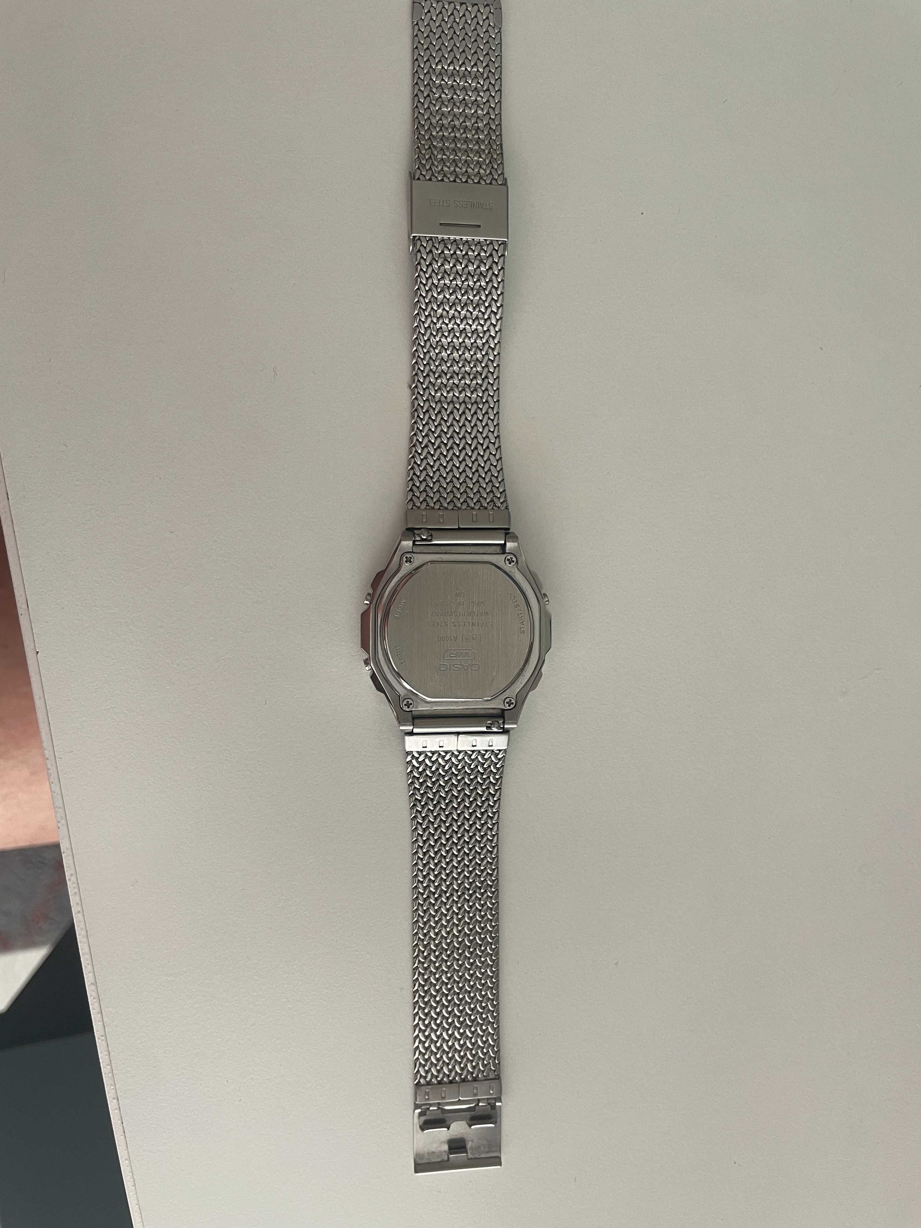 CASIO A1000 Vintage Silver Metal Watch / Мъжки часовник