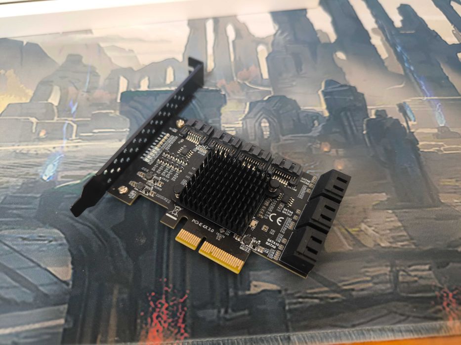 Card PCIe 4x to 10 port SATA 3.0 adapter, ASM1166