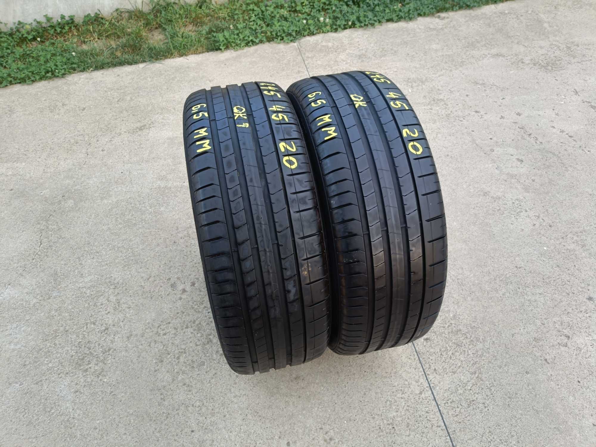 Doua anvelope vara 245 45 20 pirelli p zero pz4 profil de 6,5 mm