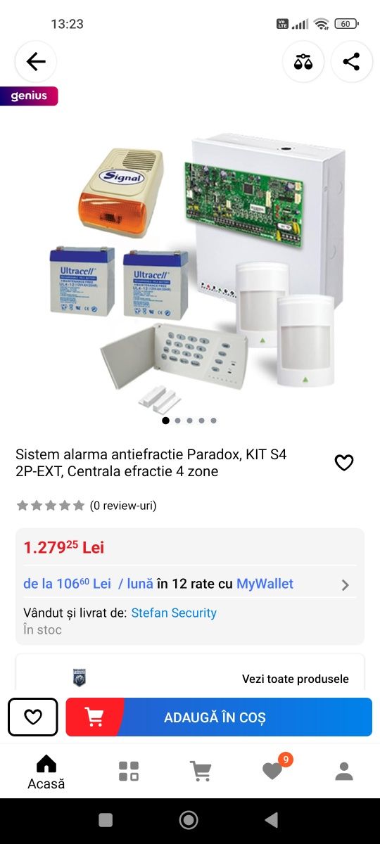 Sistem alarma paradox