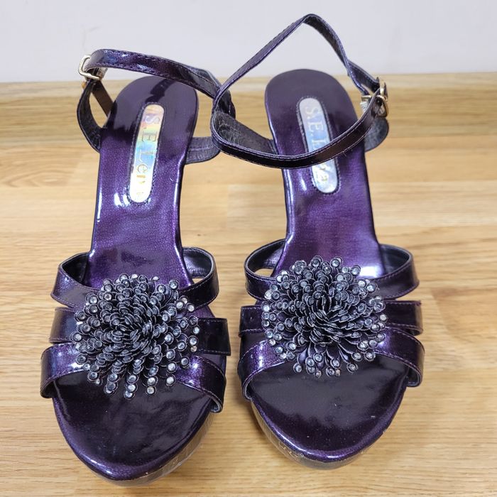 Лилав комплект обувки и чанта