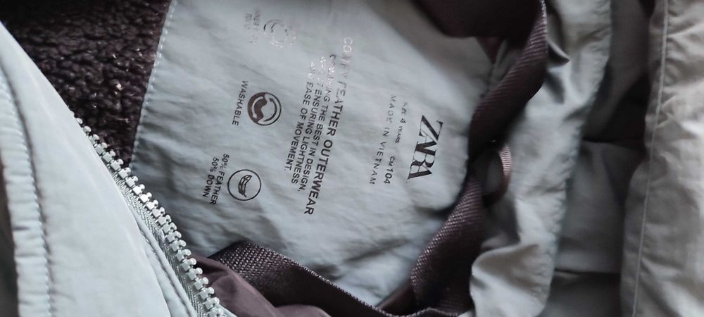 Зимно яке дебело Zara  с пух и пера,непромокаемо 104 размер