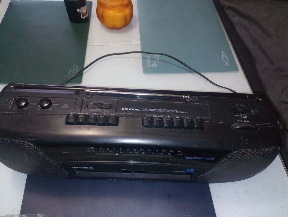 Dublu radiocasetofon Grundig, model RR 1250, funcțional, ieftin