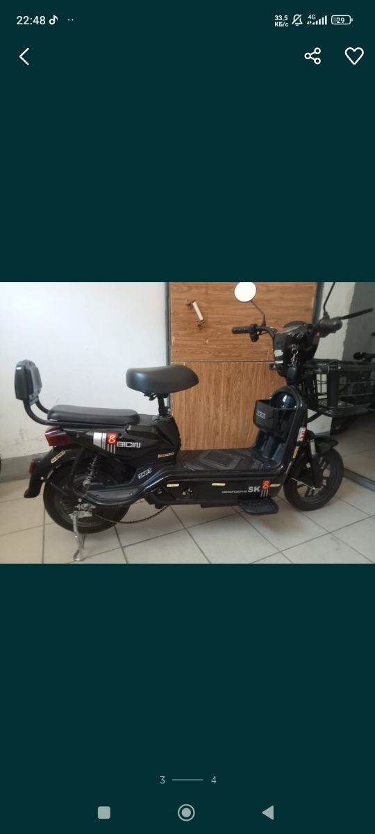 Продам электровелосипед Sk8 В полном идеале, нету царапин, шлем в под