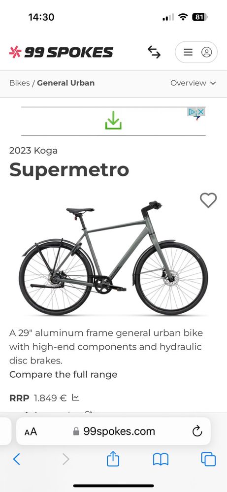 Vand bicicleta Koga Supermetro model 2023