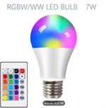 Bec LED RGB/WW de 7W cu capacitate de schimbare a culorii