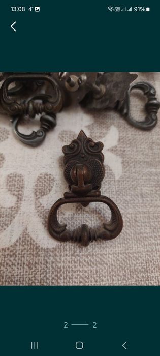 Ручки для шкафа медные 13 штук.