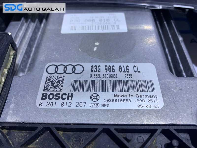 Kit Pornire ECU Calculator Motor Cip Cheie si Imobilizator Audi A4 B7 2.0 TDI BLB 140CP 2005 - 2008 Cod 03G906016CL 0281012267 [LC1338]