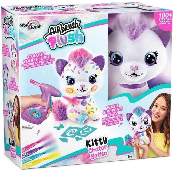 Плюшена играчка коте за оцветяване Canal Toys Airbrush plush