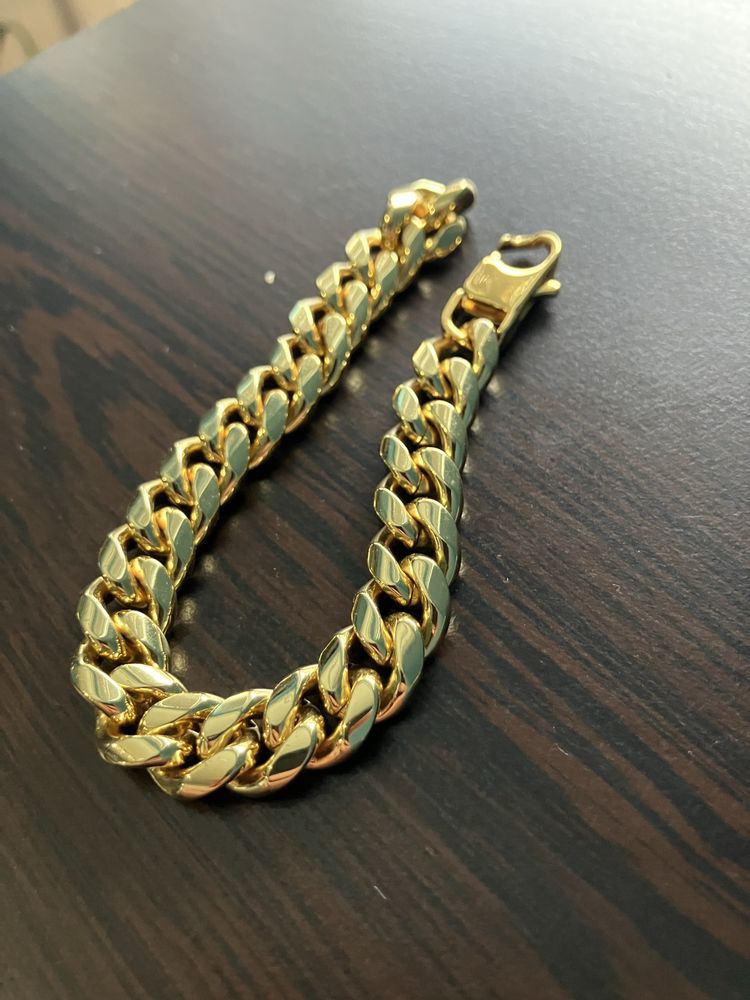Позлатена златиста гривна 10mm