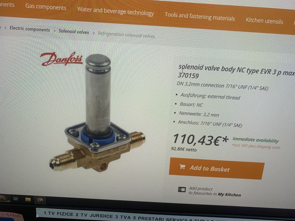 Solenoid electrovalva danfoss