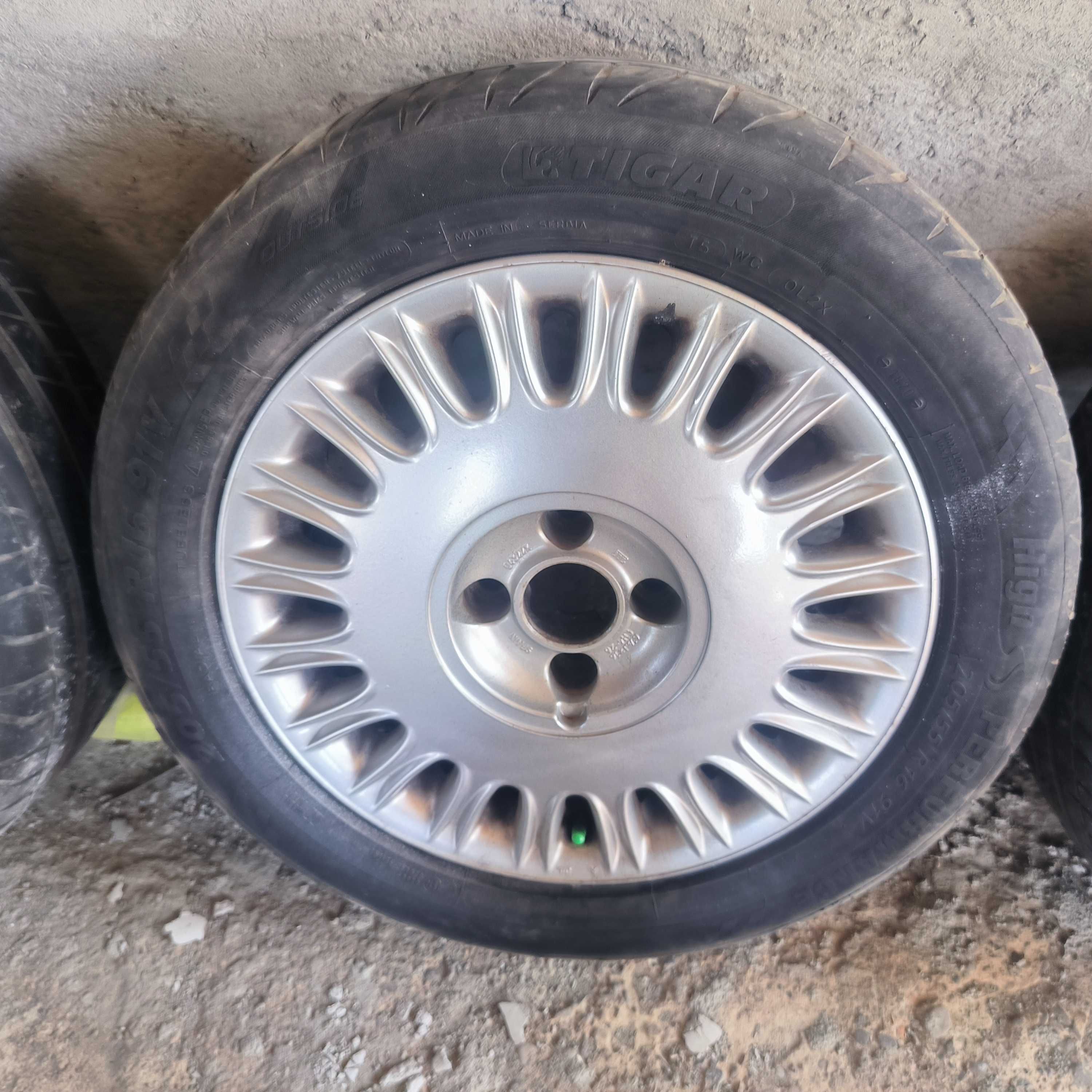 Jante aliaj aluminiu R16 Citroen Peugeot 4x108 cauciucuri 205.55.16