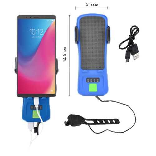 Stand ghidon bicicleta 4in1 lumina claxon suport telefon Powerbank