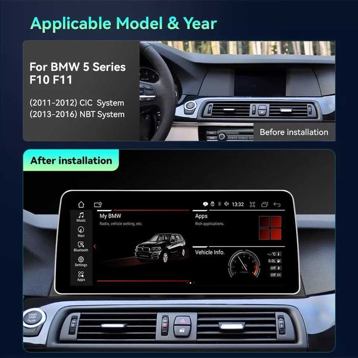 Navigatie BMW Seria 5 F10 F11 Ecran 12.3 inch QLED Bluray Full HD Noua