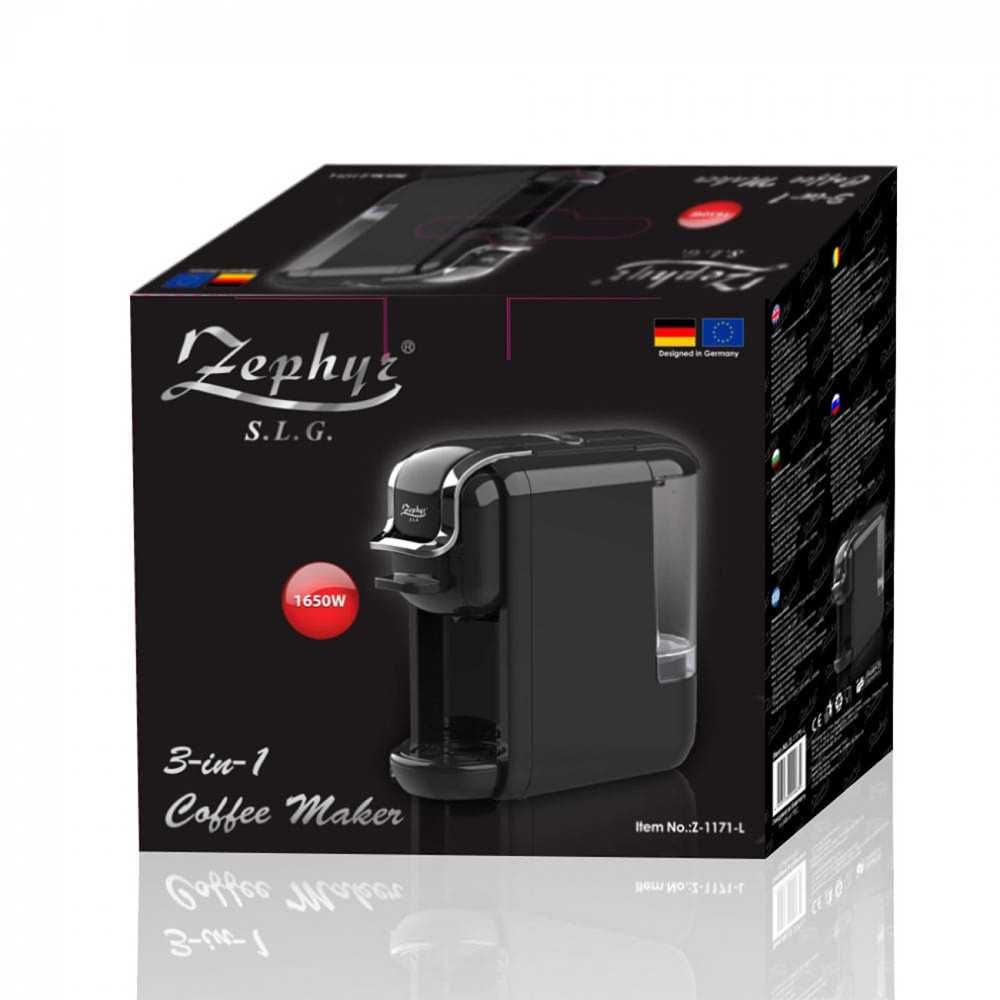 Еспресо машина ZEPHYR ZP 1171 L,За капсули и мляно кафе,1650W -G8422