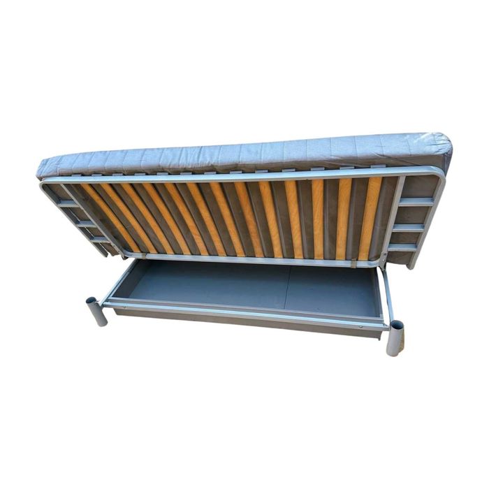 Canapea Extensibila cu cadru metalic si Lada; Pat cu Saltea 200x140 cm