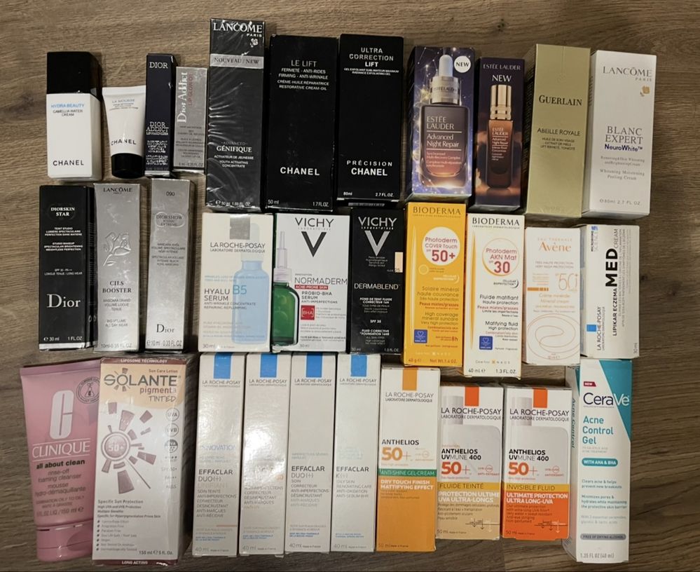 Guerlain/Chanel/Dior/Lancome/Estee Lauder/Bioderma/La Roche-Posay /