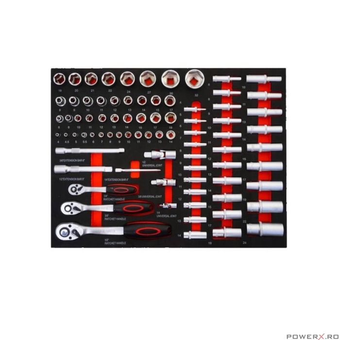 Dulap de scule cu 7 sertare echipat, 250 piese Verke