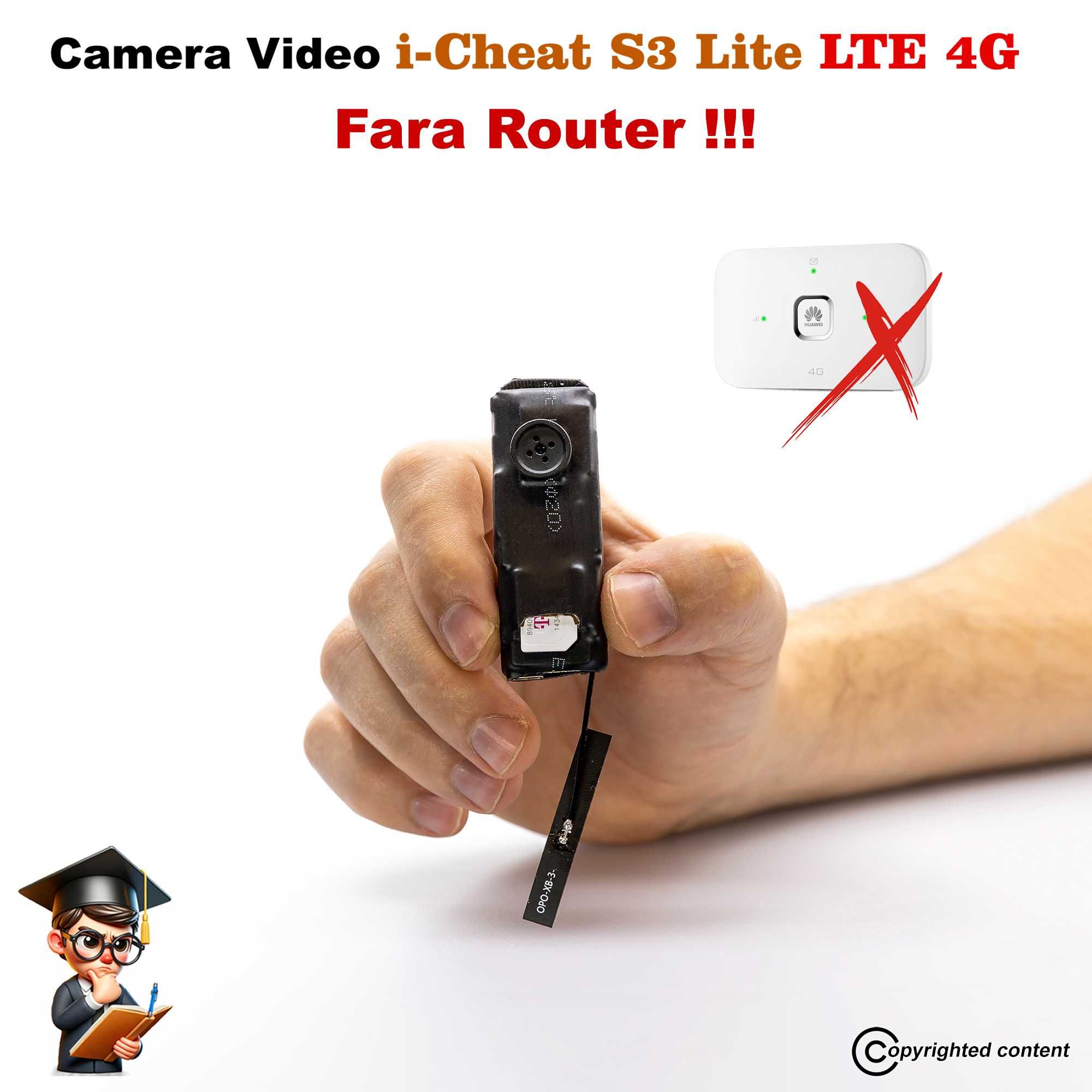Camera cu SIM in Nasture! Fara Router! Casti de copiat Casca de copiat