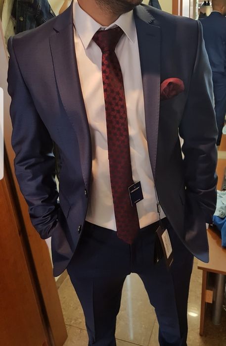 Мъжки костюм Теодор + риза Rossini+кръпичка и вратовръзка