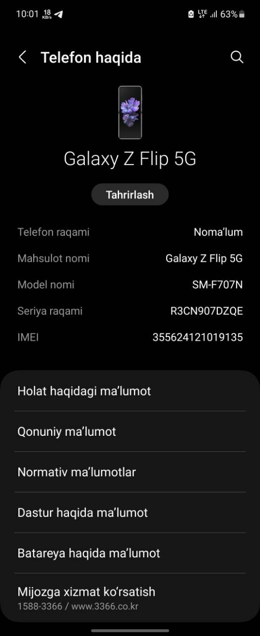 Galaxy Zflip 2 5g bor aybi bor xotira 8/256 va redmi a2 lite Bor 64