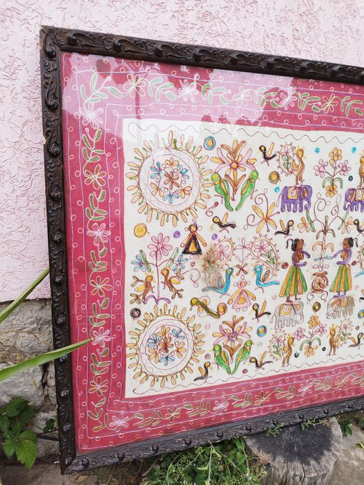 Огромна антикварна бродерия, ръчна изработка