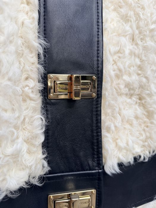 Луксозно палто-естествена кожа Elisabetta Franchi Gold размер 40 ,S-XS