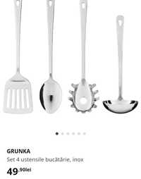 Set 4 ustensile bucatarie IKEA Grunka, inox