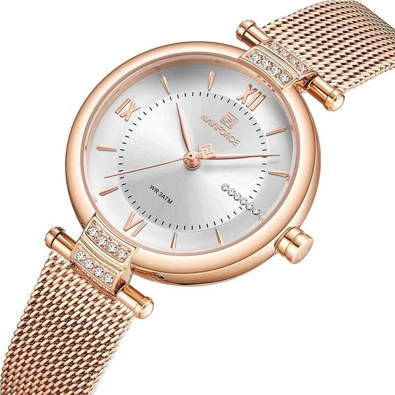 Дамски часовник Naviforce Quartz Watch, Златист, Бял