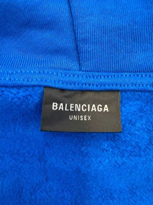 Balenciaga Soccer Zip Up Hoodie Blue