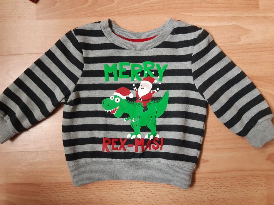 Лот от 3 броя коледни блузки, размер 6-9 м