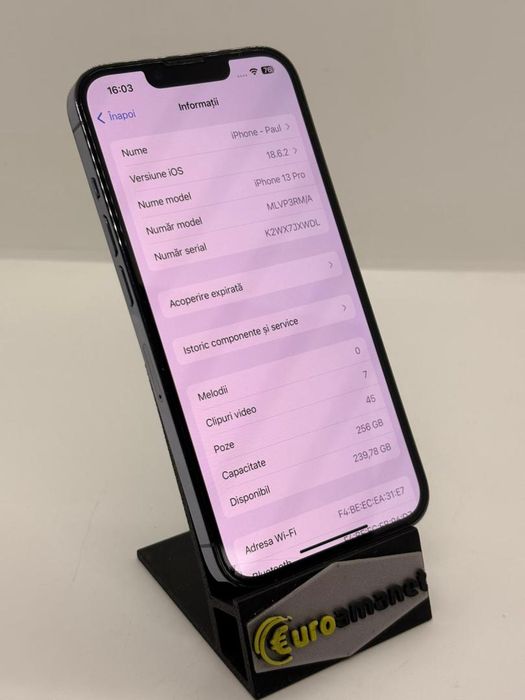 Telefon mobil Apple iPhone 13 Pro, 256GB, 5G, 77% Baterie -A-