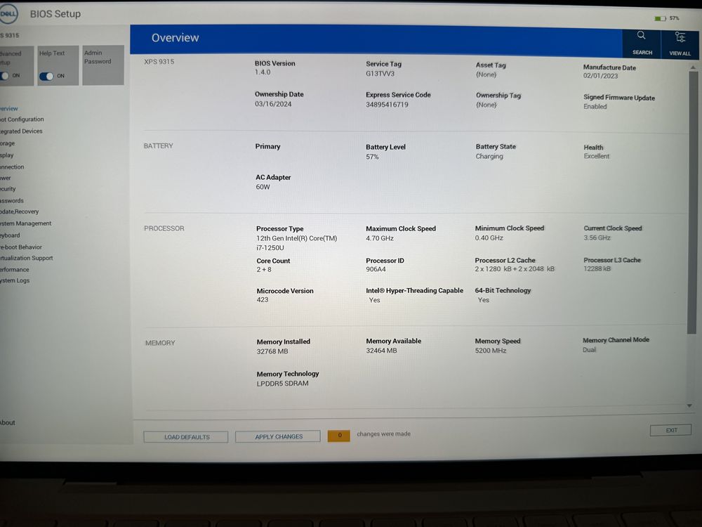 Dell XPS 13” i7 12th gen, 32 LPDDR5 Ram, 1Tb Ssd, 4K touch