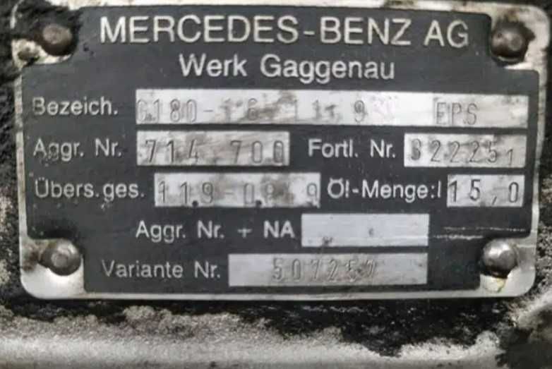 Cutie viteze G180-16/11.9 EPS Mercedes SK - Piese de schimb Mercedes