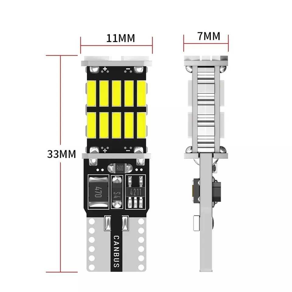 Led крушки T10, W5W (Canbus) за габарит и интериор