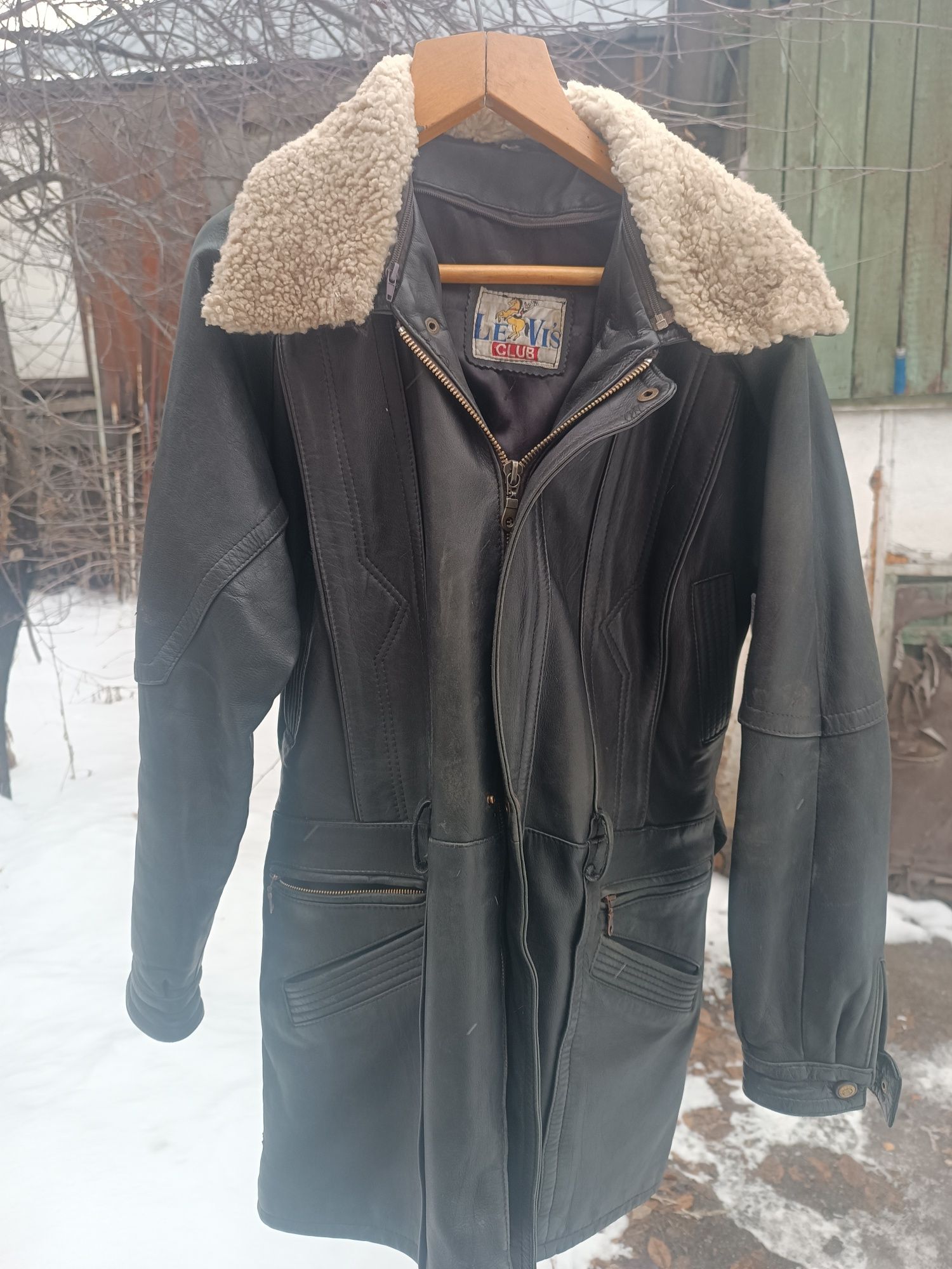 Куртка зимняя кожаная 56-58р.