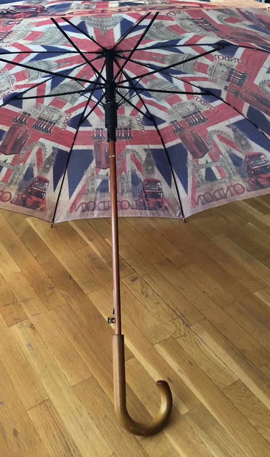 Umbrela tip baston cu Londra