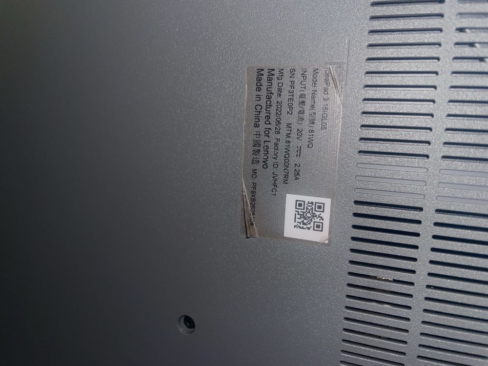 Laptop Lenovo IdeaPad 3 15IGL05