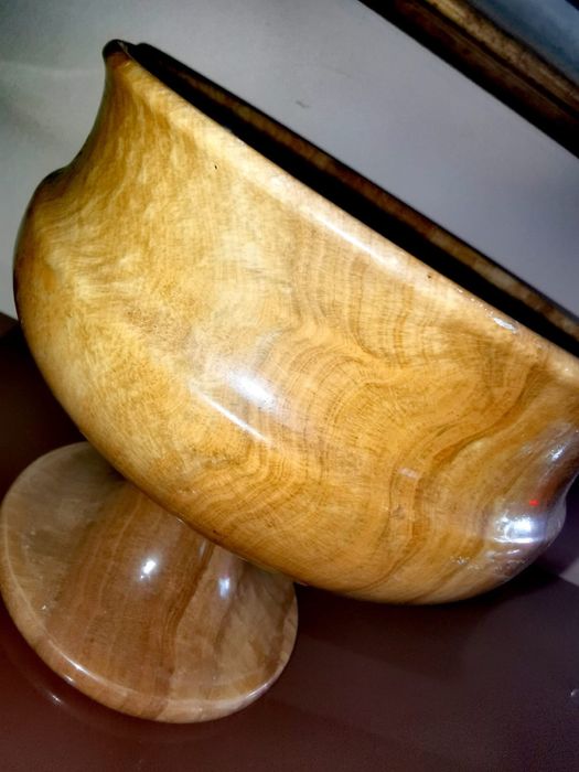 Купа бокал потир фруктиера - масивен оникс ръчно изработен Крит Гърция