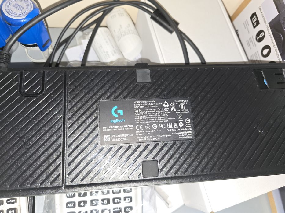 Механична клавиатура Logitech - G512 Carbon, GX Brown Tacticle, RGB, ч