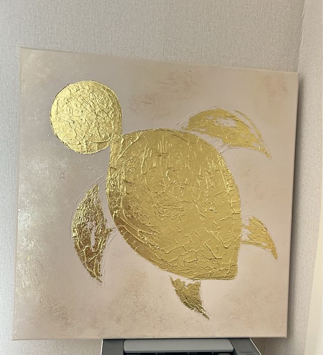 Интерьерная Картина для дома,офиса абстрактная «Золотая черепаха»