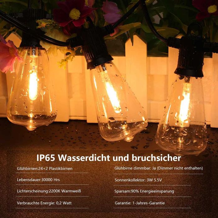 LED Гирлянди за градина 15м 20м 30м 45м