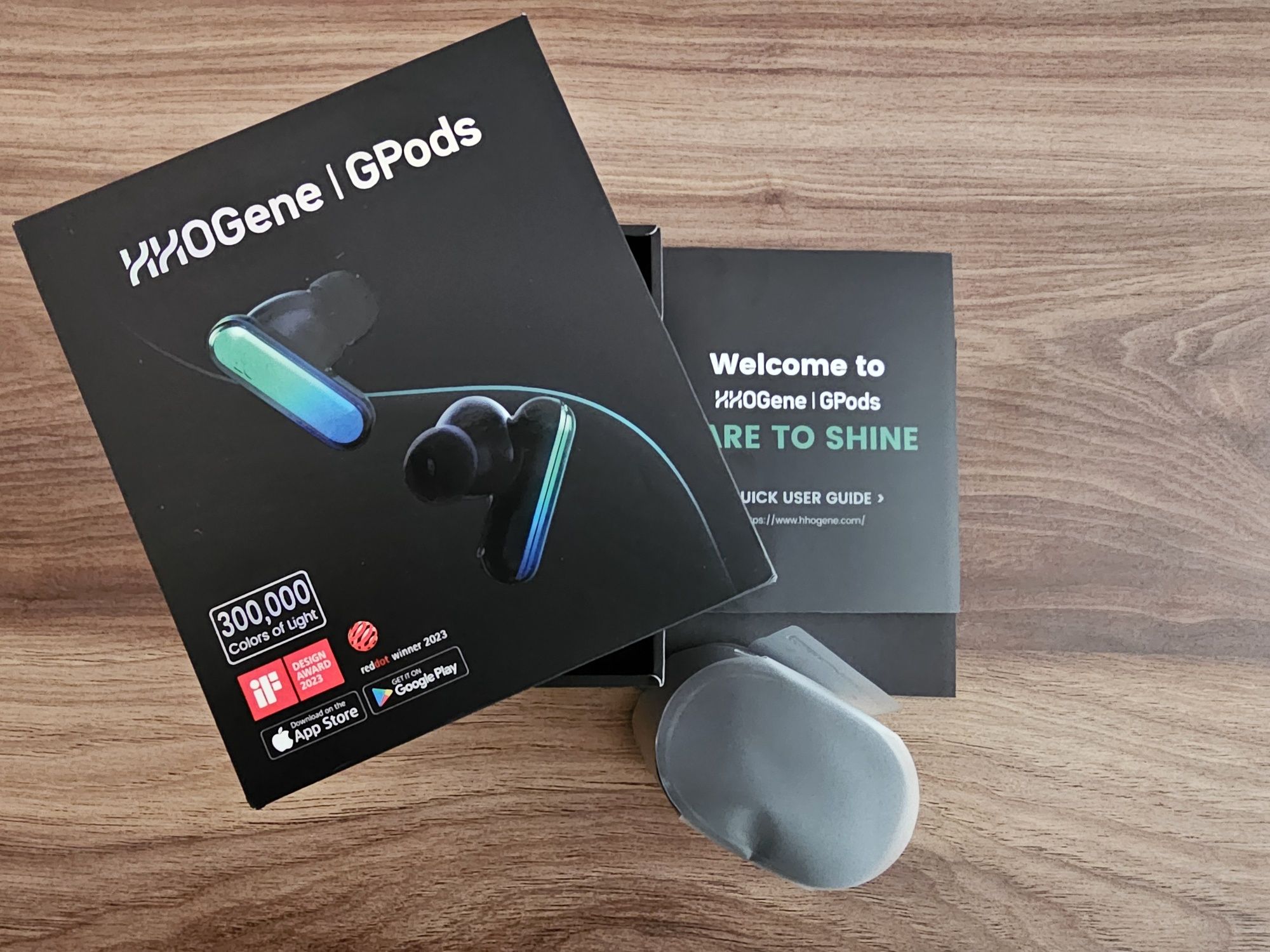 Слушалки HHOGene GPods TWS, ANC, RGB, Черни