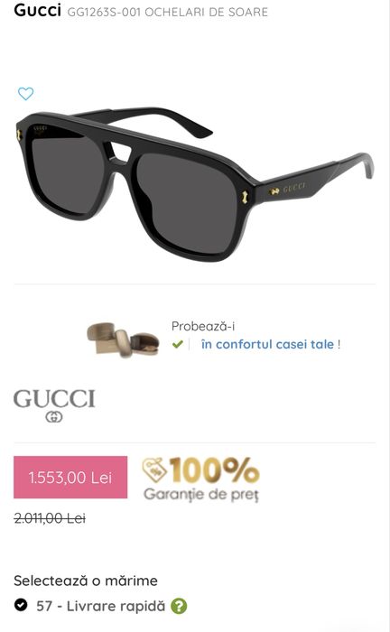 Ochelari de soare Gucci originali