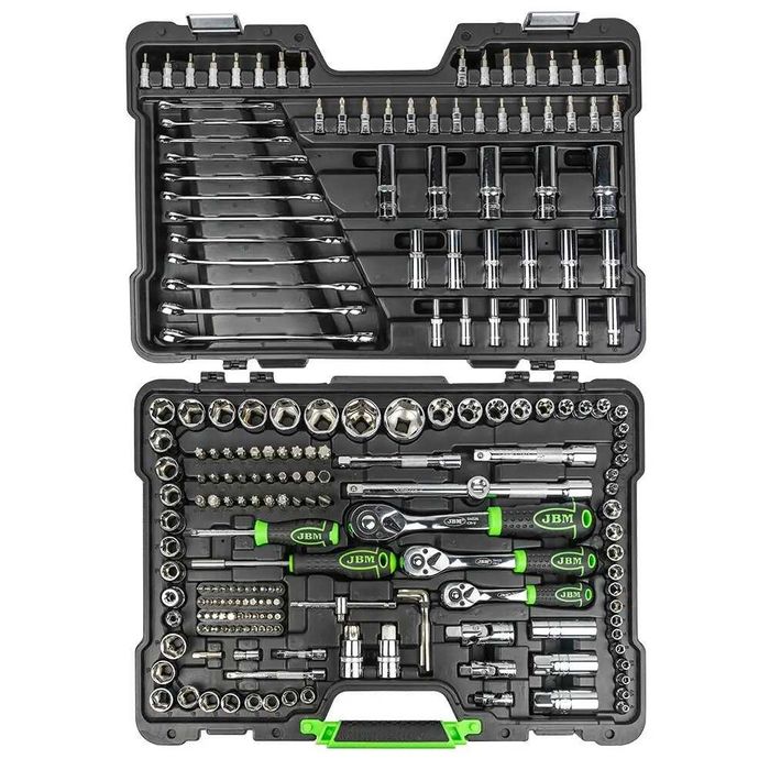 Комплект инструменти 216 части (тип гедоре) 1/4+3/8+1/2; JBM