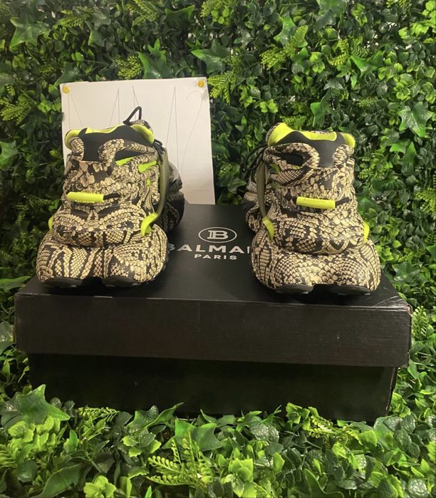 Adidasi/ Sneakers Balmain Gray & Green Unicorn Sneakers