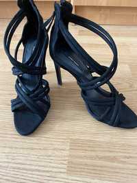 Sandale toc inalt elegante negre Zara 38