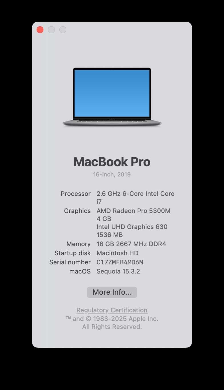 ПЕРФЕКТЕН MacBook Pro 16-inch, 2019 - i7 6 Core, 16 GB, 512 GB, 4GB