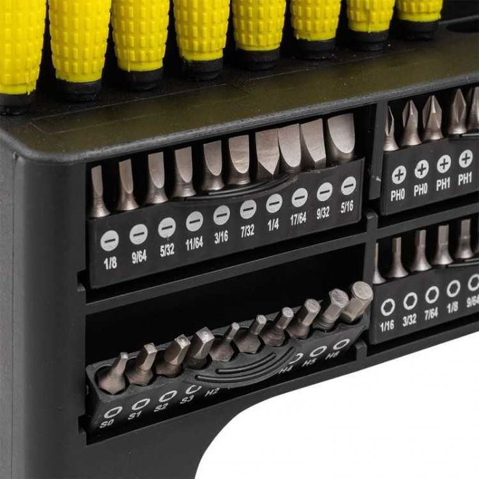 НЕМСКИ Комплект Отвертки И Битове 100 Части STAHLMAYER + ЛЕД ФЕНЕР