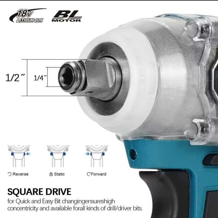 Mașină cu impact brushless (fara perii) 320Nm compatibila Makita 18v